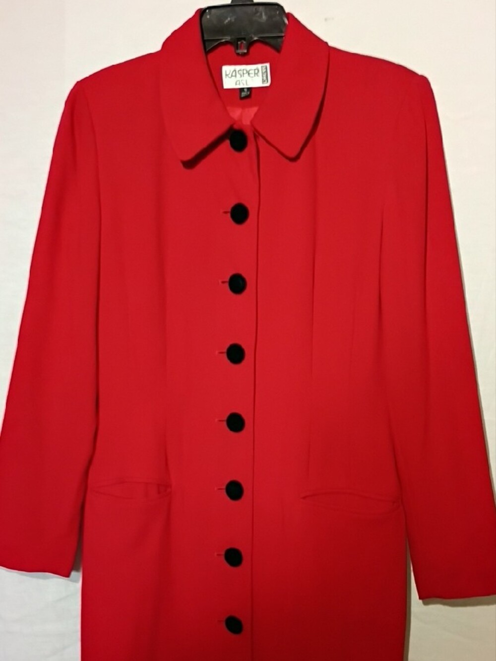 Vintage Red Long Dress Coat, Button-Front, Sz 6 - Picture 6 of 15